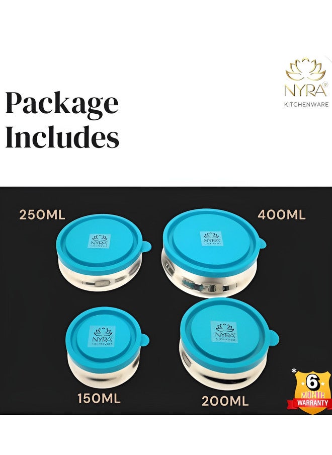 Nyra Kitchenware Premium Design Steel Stainless Steel Leak Resistant 4 Piece Flip Top Canister - Image 4
